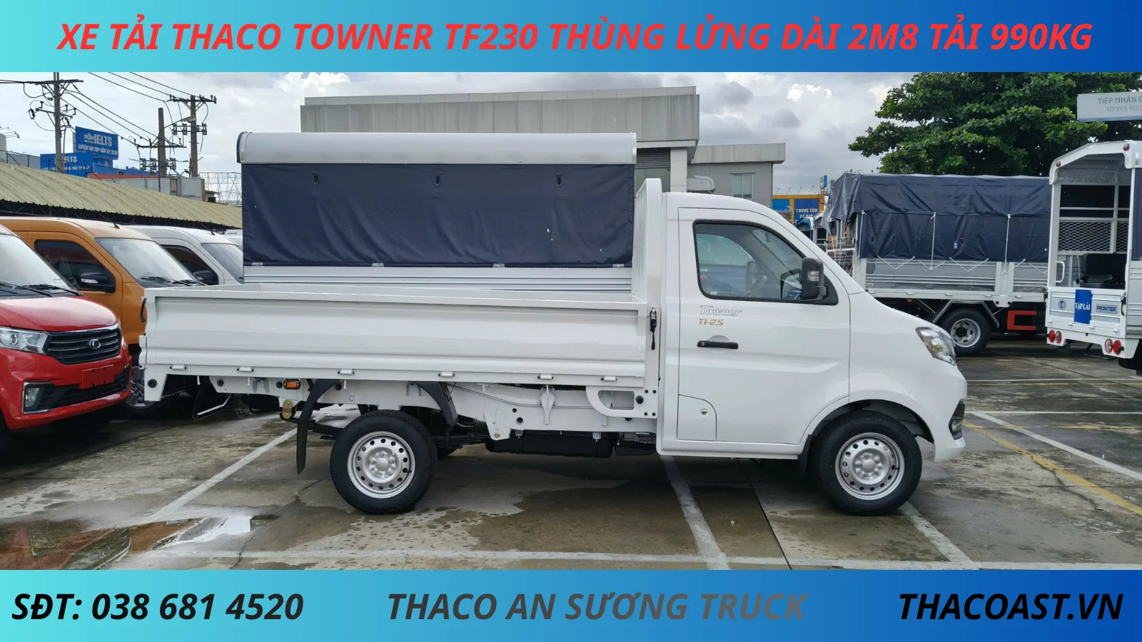 XE TẢI THACO TF230 THÙNG LỬNG DÀI 2M8 TẢI 990KG