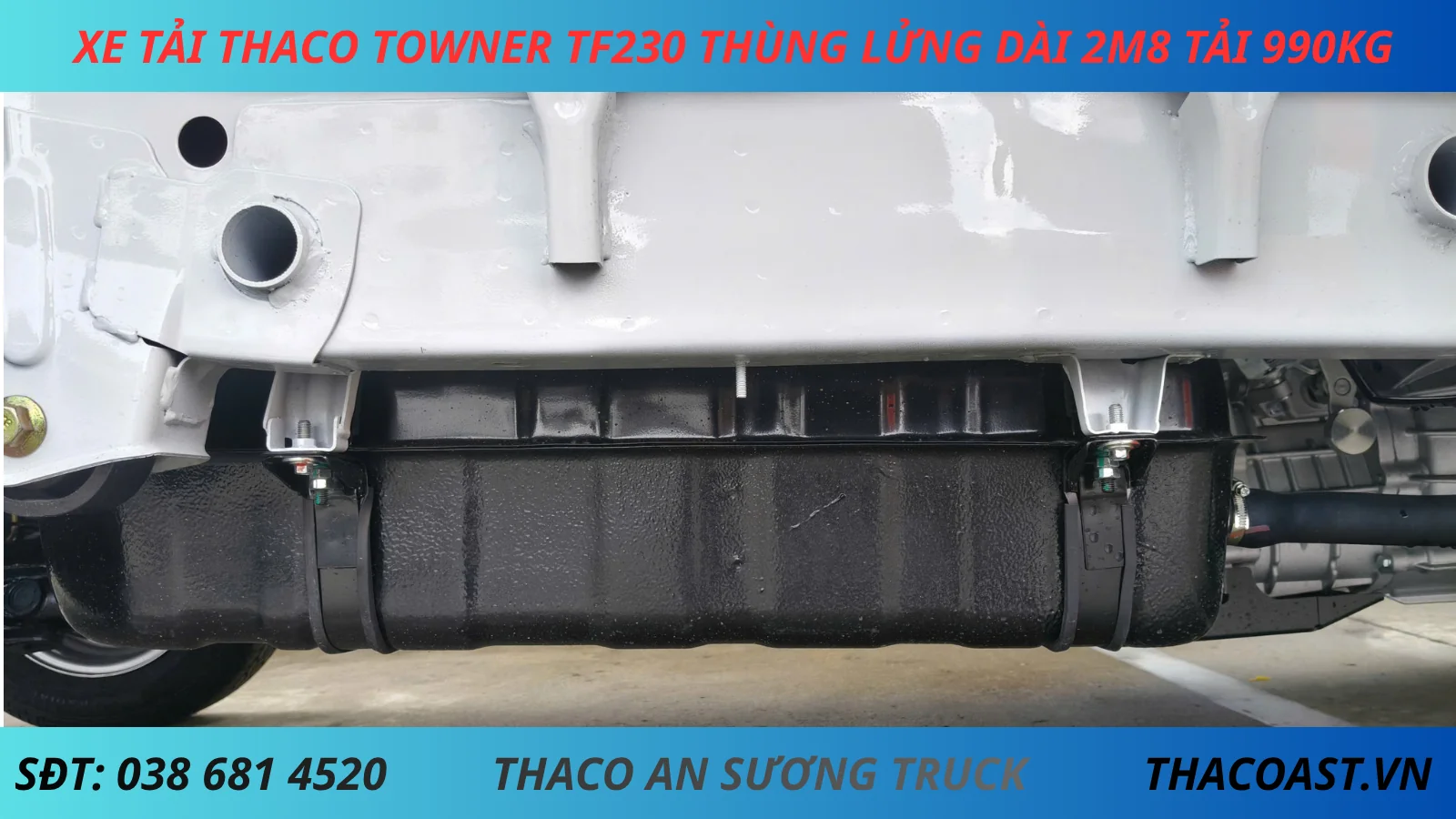 CHASSIS XE TẢI THÙNG LỬNG THACO TF230 THÙNG DÀI 2M8 TẢI 990KG