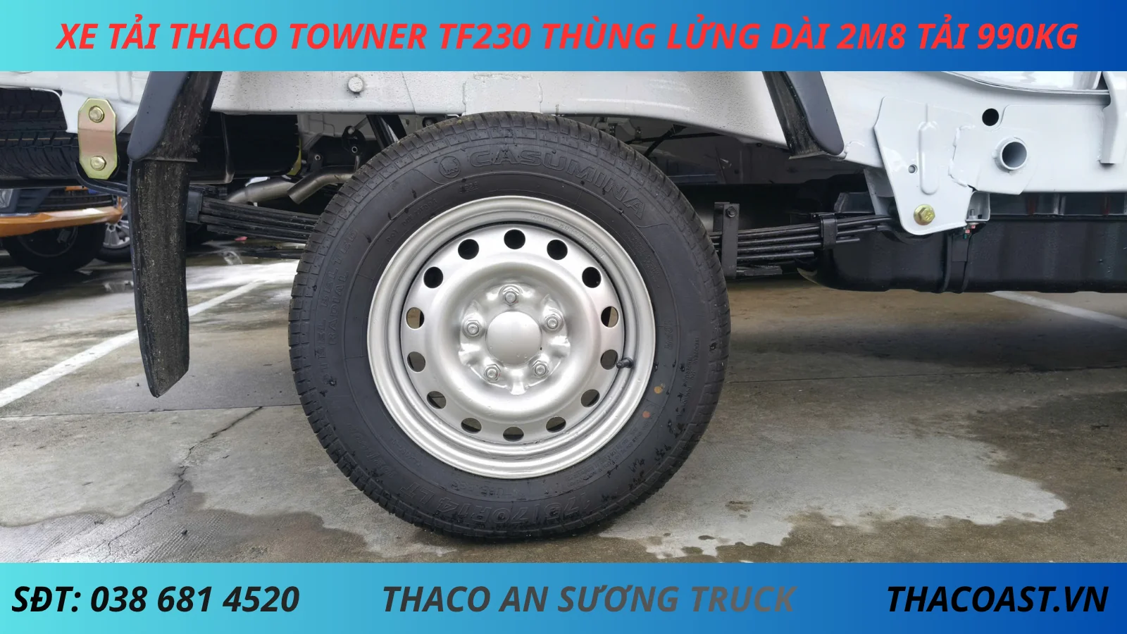 LỐP XE TẢI THACO TF230 THÙNG LỬNG DÀI 2M8 TẢI 990KG