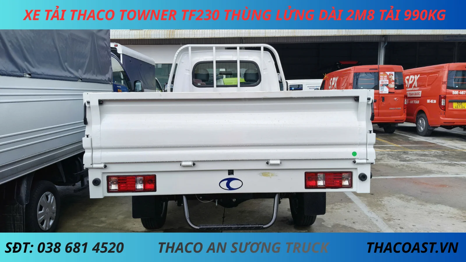 XE TẢI THACO TF230 THÙNG LỬNG DÀI 2M8 TẢI 990KG