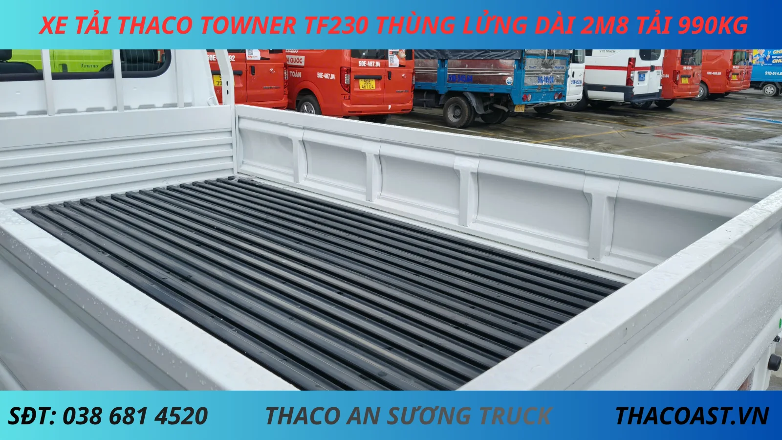 XE TẢI THACO TOWNER TF230 THÙNG LỬNG DÀI 2M8 TẢI 990KG