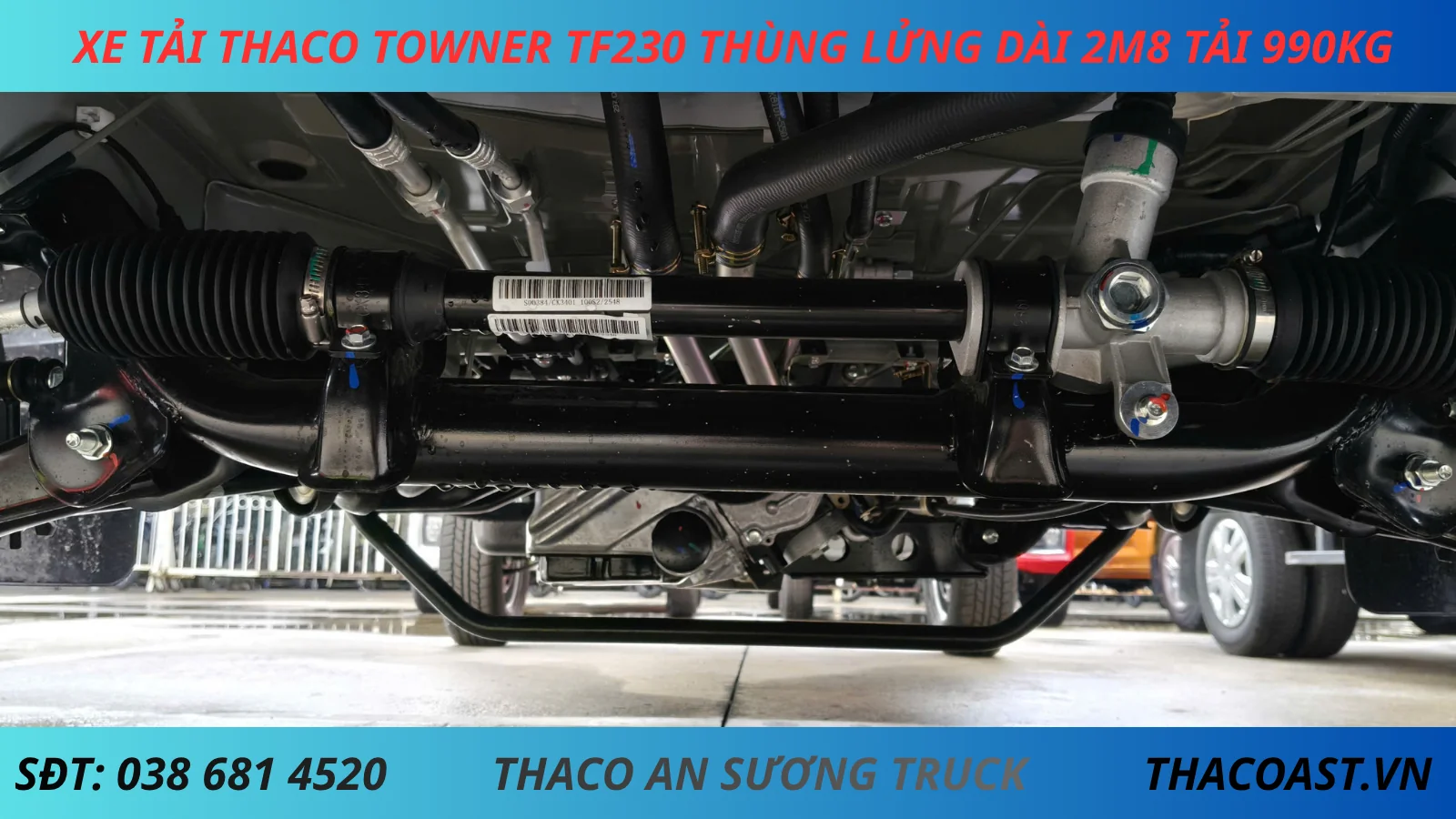 CẦU TRƯỚC TF230 THÙNG LỬNG DÀI 2M8 TẢI 990KG