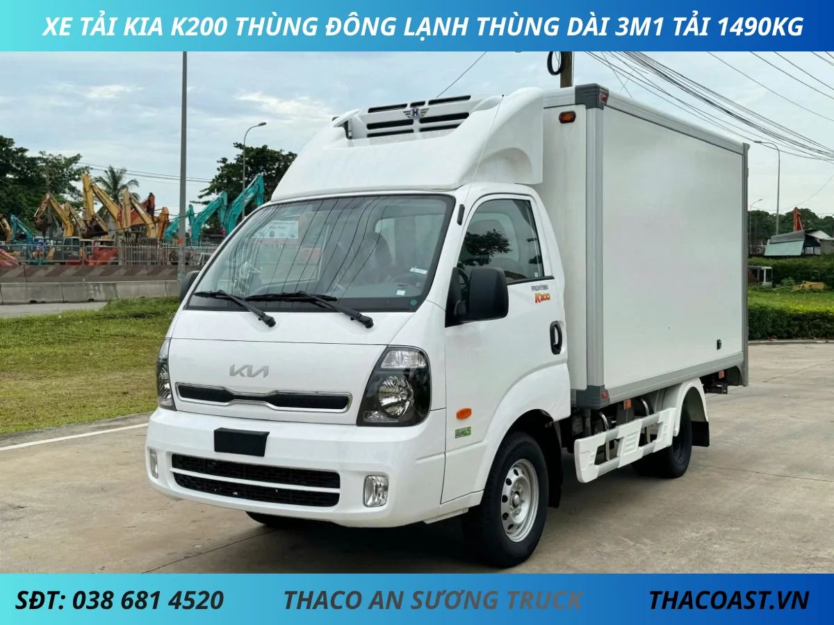 1000004030 XE TẢI KIA K200 THÙNG ĐÔNG LẠNH DÀI 3M1 TẢI TRỌNG 1490KG