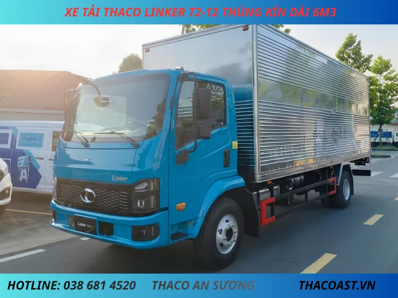 THACO LINKER T2-12 Thùng kín màu xanh dương