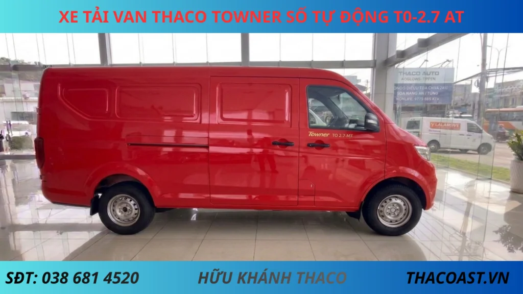 XE Van TF480 2 chỗ số tự động THÙNG DÀI 2M9 TẢI TRỌNG 945KG màu đỏ