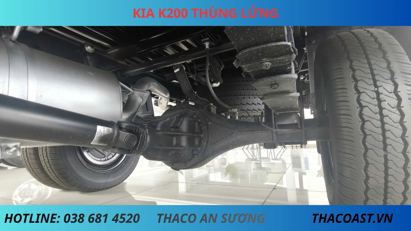 KHUNG GẦM XE TẢI THÙNG LỬNG 2 TẤN KIA K200 THÙNG DÀI 3M2