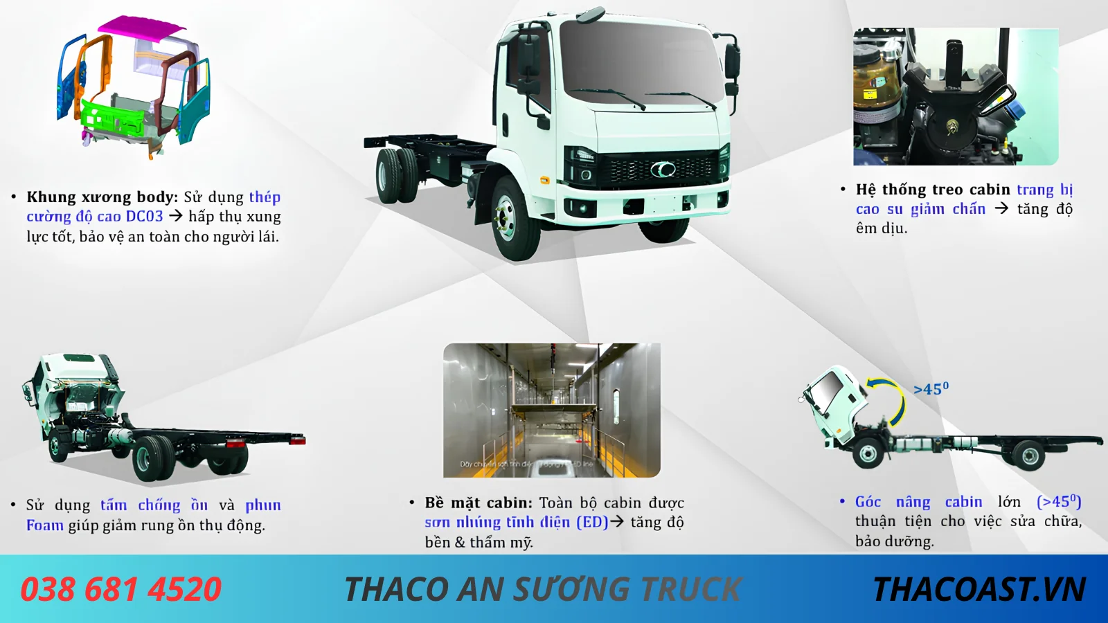 CABIN XE TẢI THACO LINKER T2-13 THÙNG MUI BẠT DÀI 6M9 TẢI 7T5