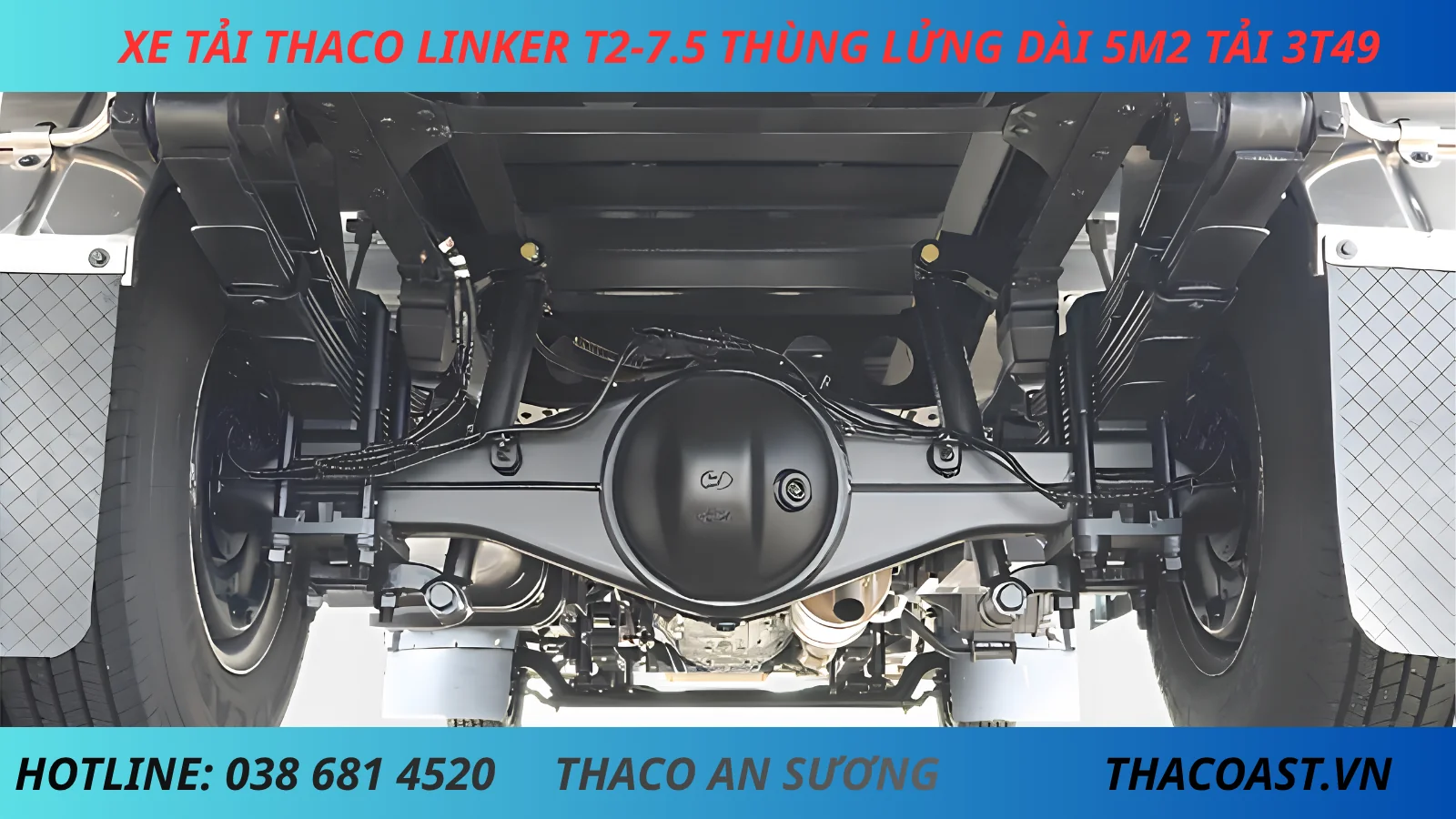 CẦU SAU XE TẢI THACO LINKER T2-7.5 THÙNG LỬNG DÀI 5M2 TẢI 3 TẤN 5