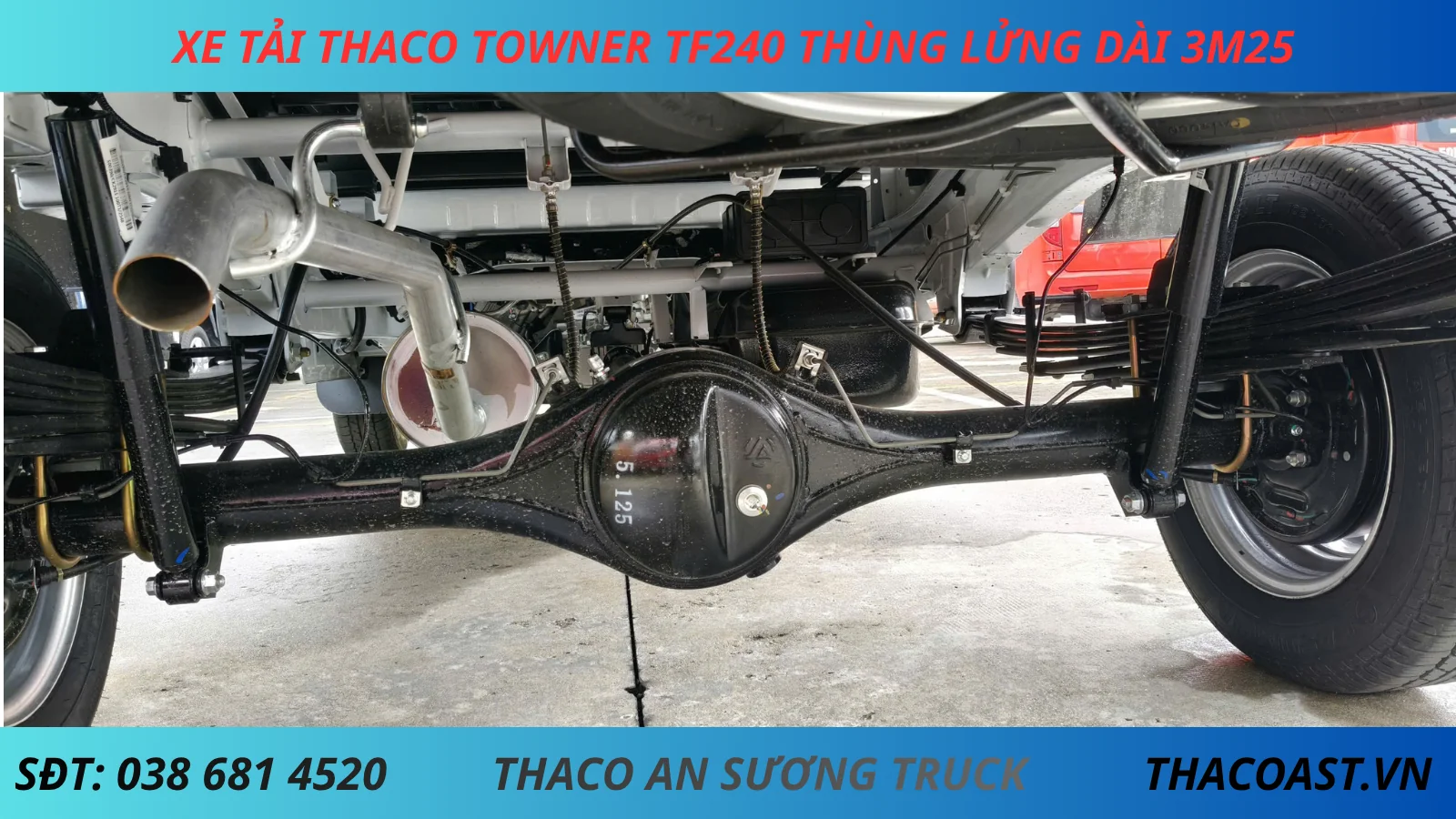 CẦU SAU XE TẢI NHẸ 1T5 TF240 THÙNG LỬNG DÀI 3M25