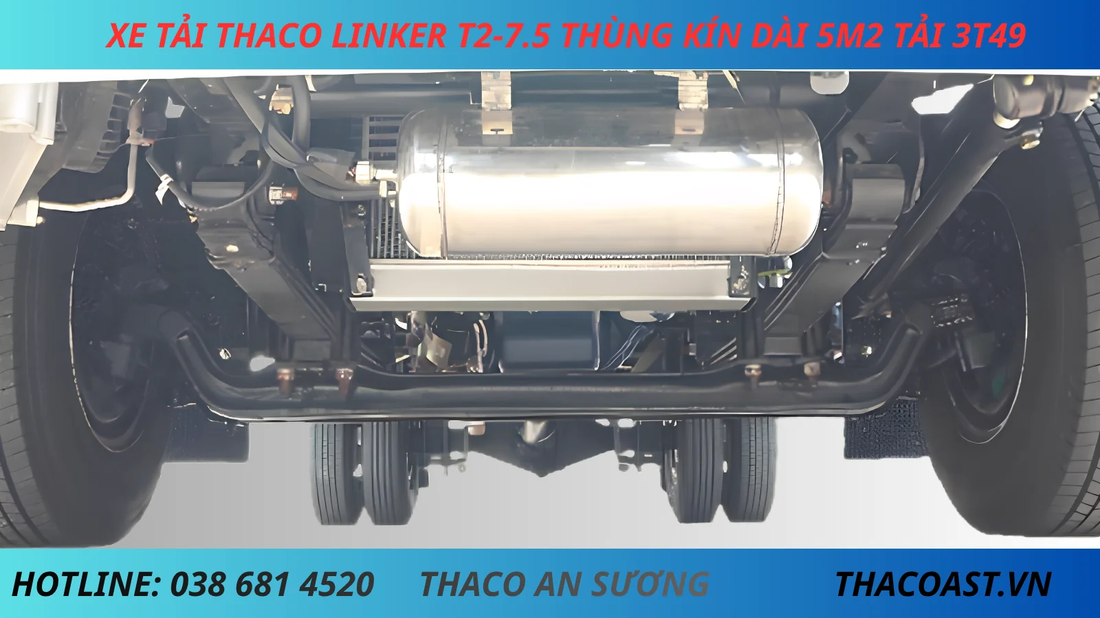 CẦU TRƯỚC XE TẢI 3 TẤN 5 THACO LINKER T2-7.5 THÙNG KÍN DÀI 5M2