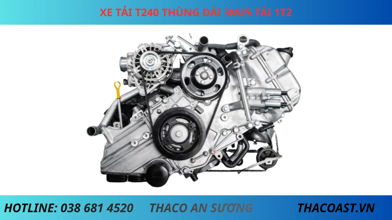 ĐỘNG CƠ Xe tải TF240 thùng kín dài 3m25 tải 1T2