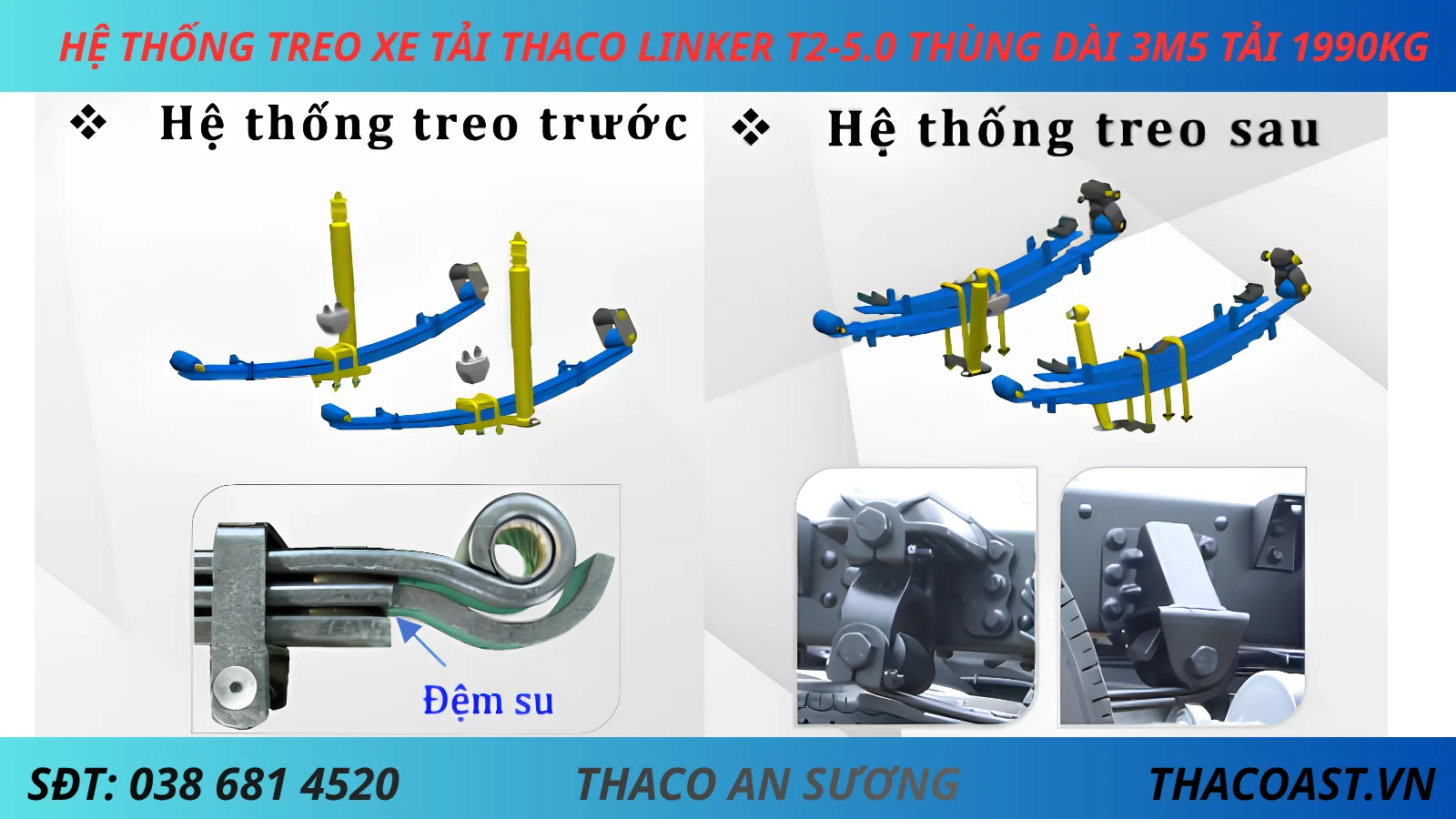 hệ thống treo XE TẢI 2 TẤN THACO LINKER T2-5.0