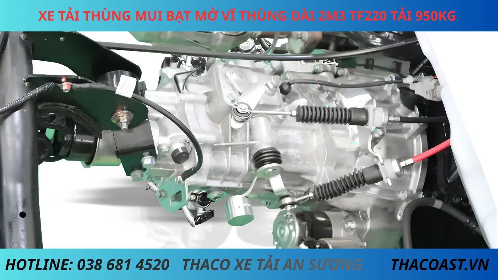 HỘP SÔ XE TẢI THÙNG MUI BẠT MỞ VĨ TF220 THÙNG DÀI 2M3 TẢI DƯỚI 1 TẤN