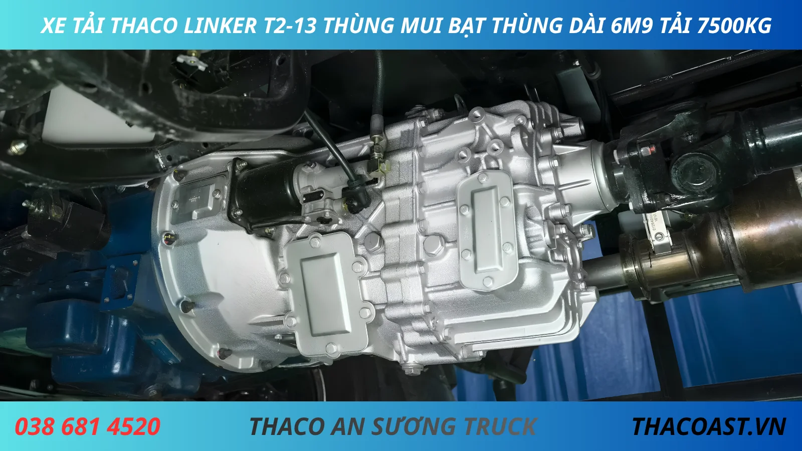 HỘP SỐ XE TẢI THACO LINKER T2-13 THÙNG MUI BẠT DÀI 6M9 TẢI 7T5