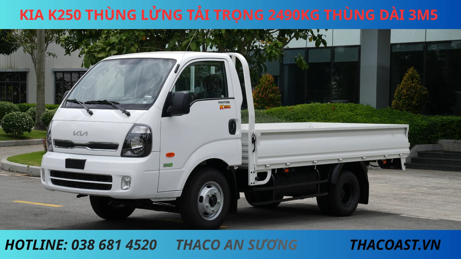 XE TẢI THÙNG LỬNG KIA K250 THÙNG DÀI 3M5 TẢI TRỌNG 2490KG