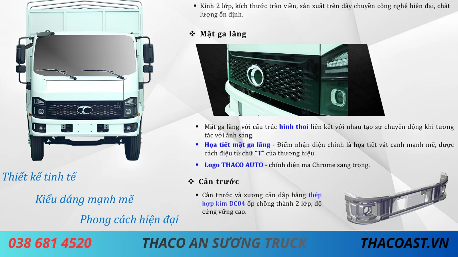NGOẠI THẤT XE TẢI THACO LINKER T2-13 THÙNG MUI BẠT DÀI 6M9 TẢI 7T5