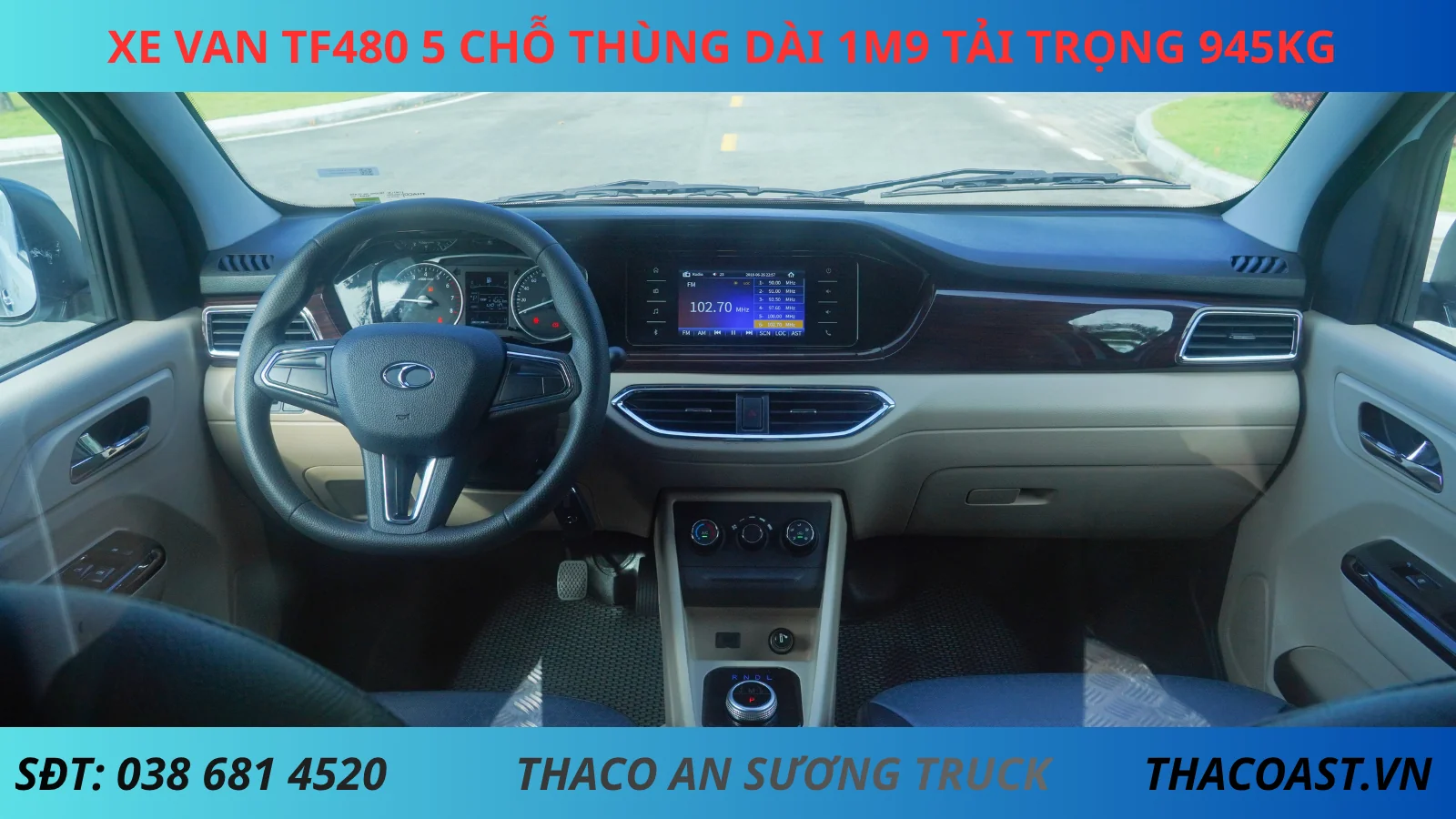 XE VAN TF480 5 CHỖ SỐ TỰ ĐỘNG THÙNG DÀI 1M9 TẢI TRỌNG 945KG