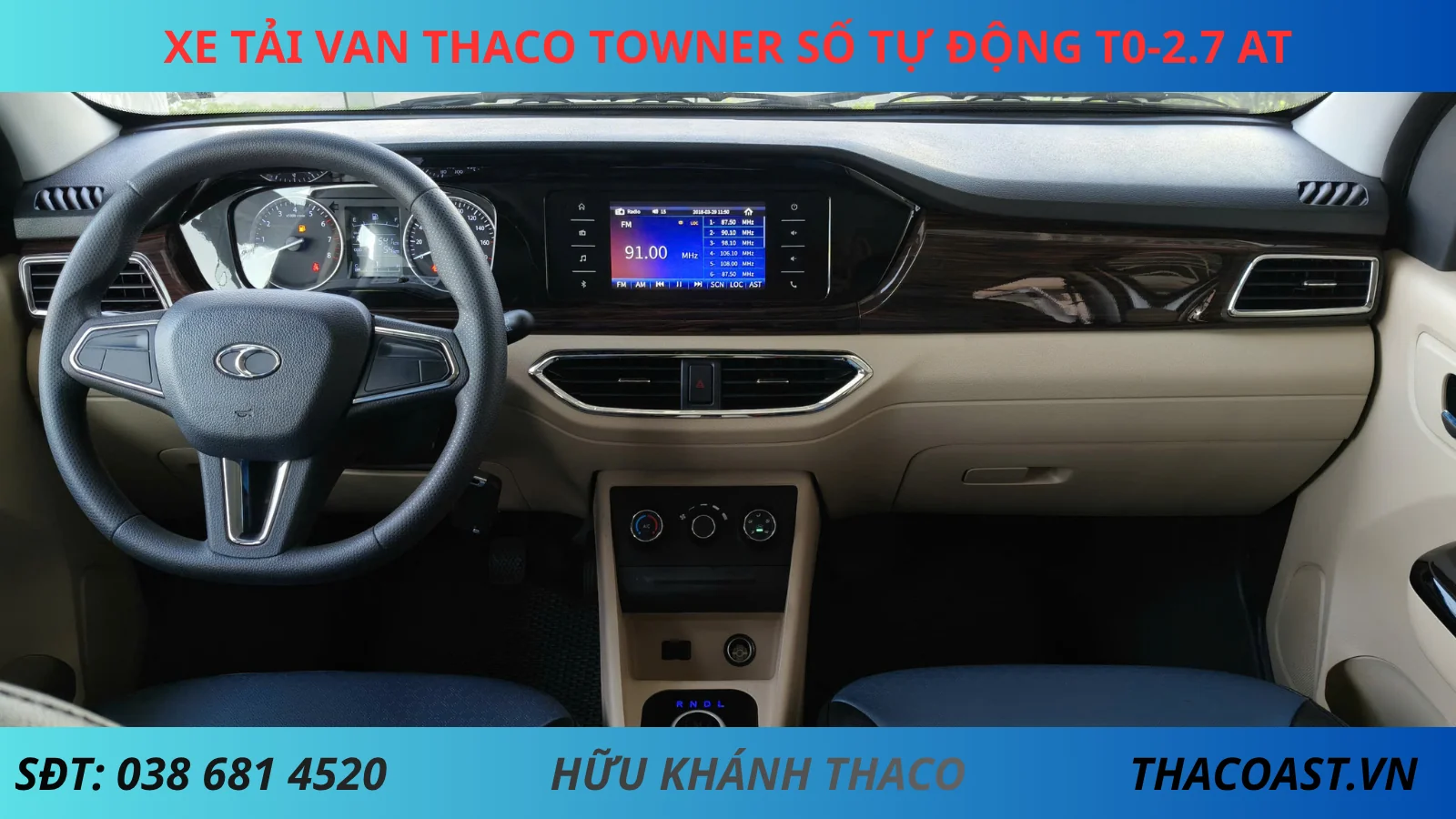 NỘI THẤT XE VAN SỐ TỰ ĐỘNG TF480 THÙNG DÀI 2M9 TẢI TRỌNG 945KG