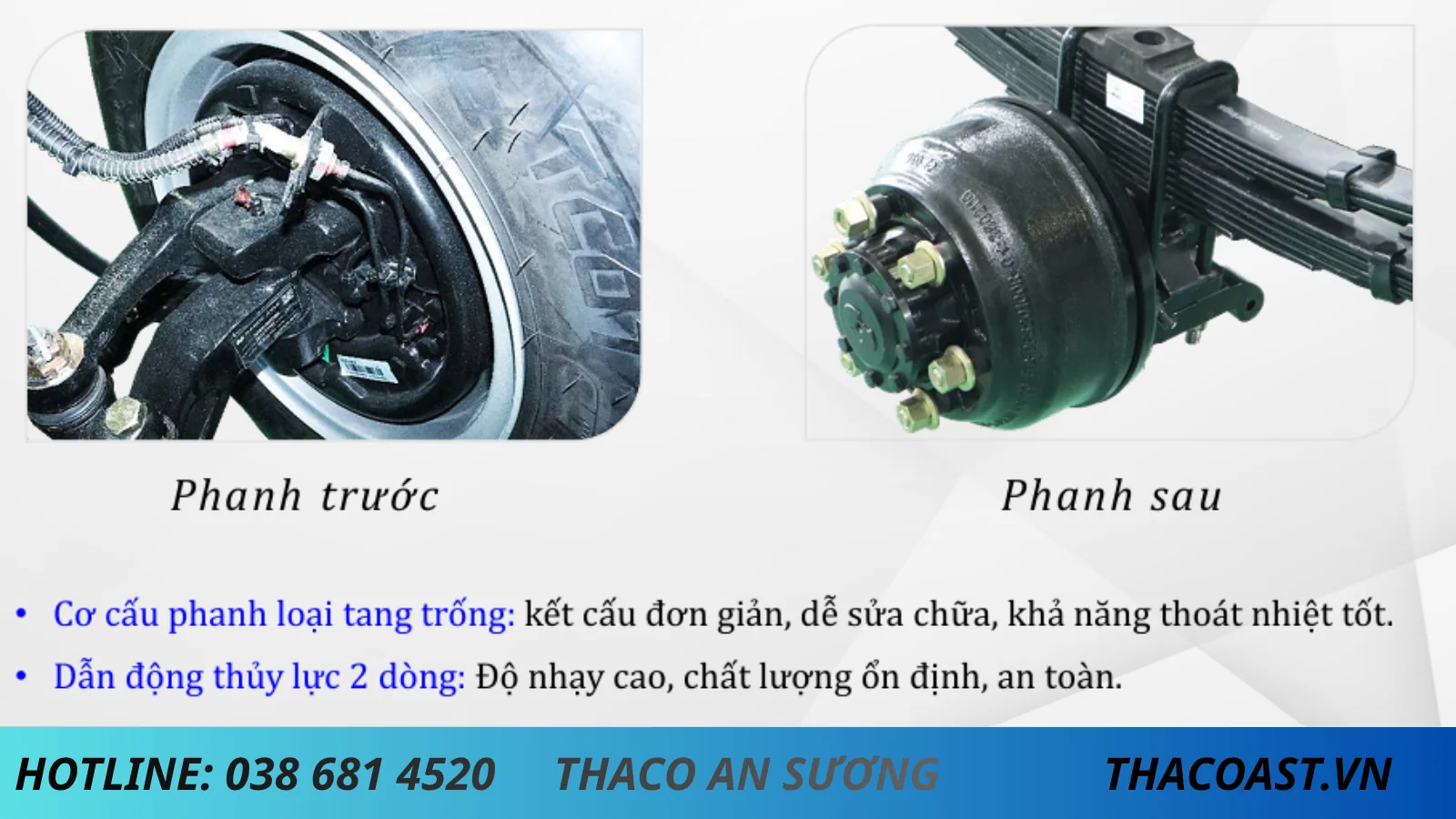PHANH CHÍNH XE TẢI THACO LINKER T2-7.5 THÙNG LỬNG DÀI 5M2 TẢI 3 TẤN 5