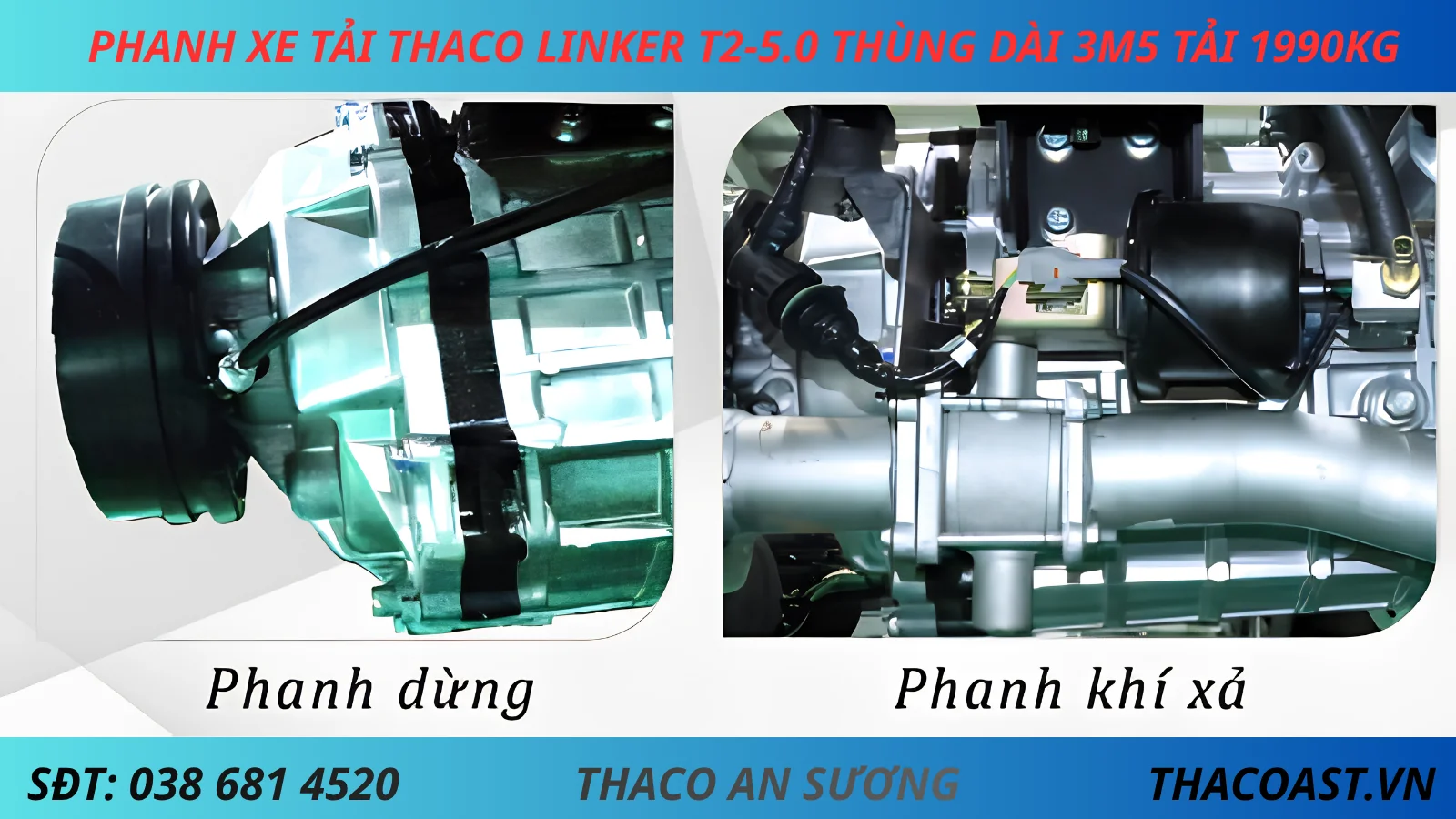 phanh phụ XE TẢI 2 TẤN THACO LINKER T2-5.0