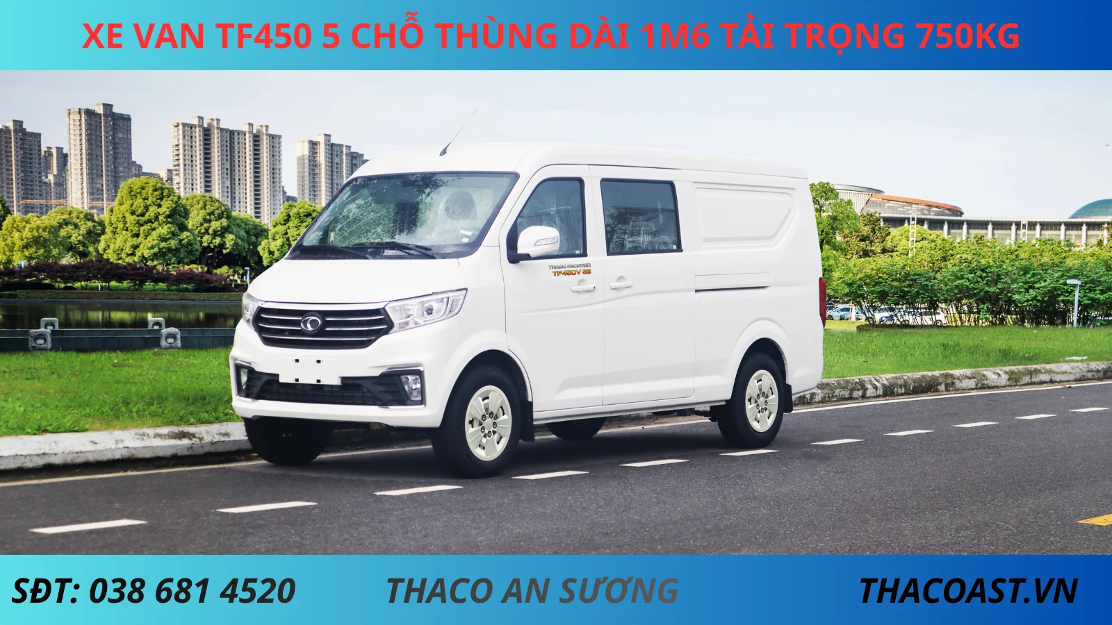 XE VAN TF450 5 CHỖ SỐ SÀN THÙNG DÀI 1M6 TẢI TRỌNG 750KG