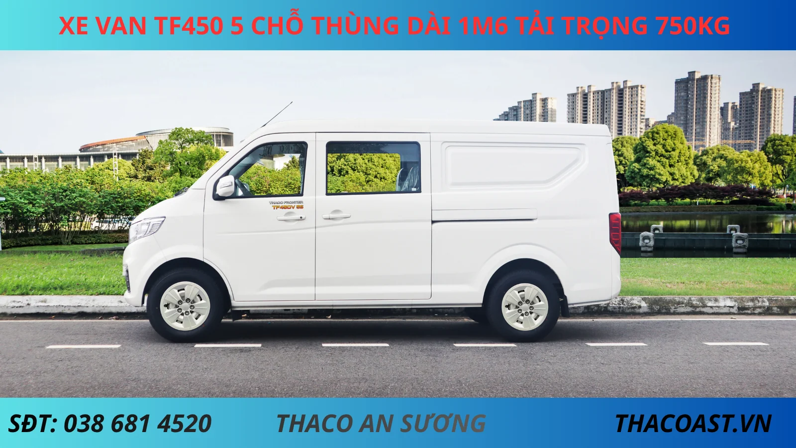 XE VAN TF450 5 CHỖ SỐ SÀN THÙNG DÀI 1M6 TẢI TRỌNG 750KG