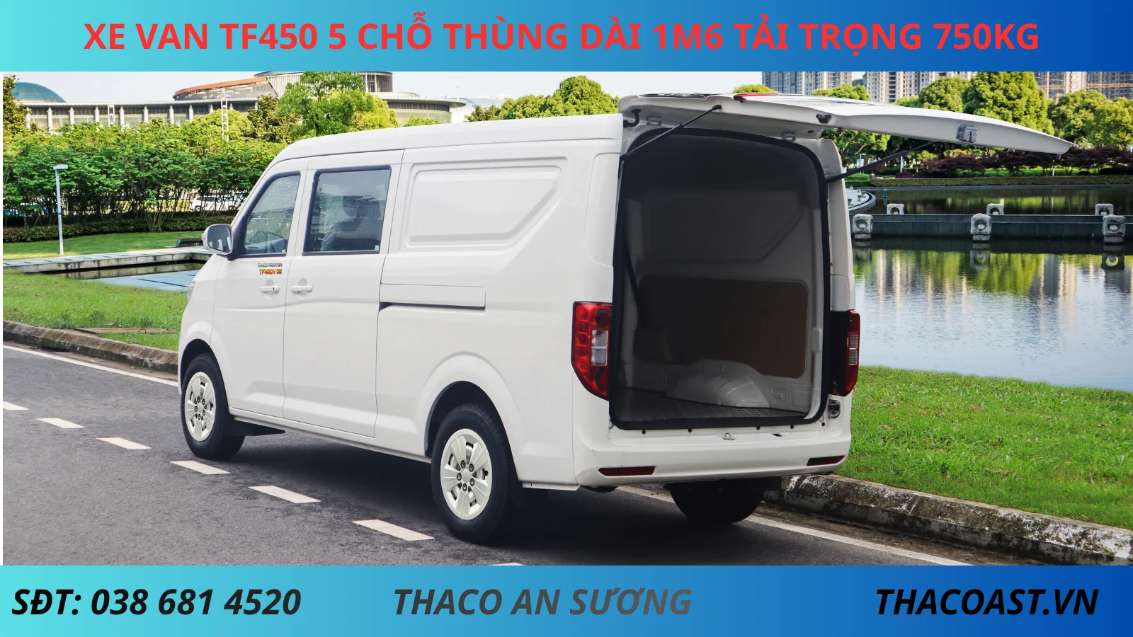 XE VAN TF450 5 CHỖ SỐ TỰ ĐỘNG THÙNG DÀI 1M6 TẢI TRỌNG 945KG