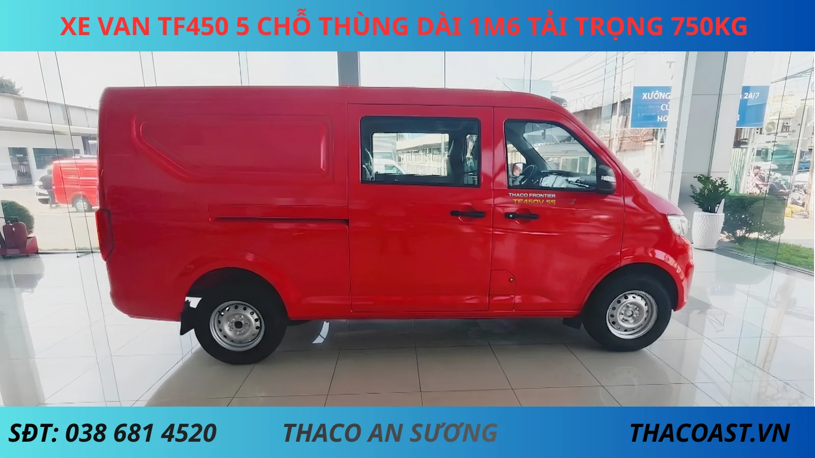 Xe Van Số Sàn 5 Chỗ TF450 màu đỏ