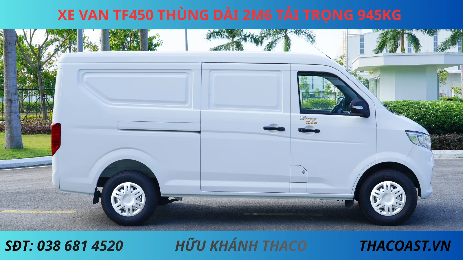 Xe van TF450 số sàn thùng dài 2m6 tải trọng 945kg
