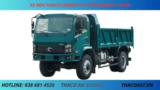 THACO LINKER BEN T3-16 XE BEN THACO LINKER T3-16 TẢI TRỌNG 8600KG THỂ TÍCH THÙNG 7 KHỐI