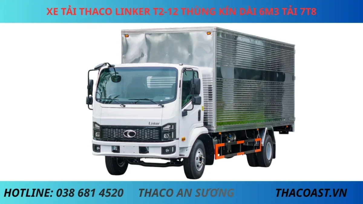XE TẢI THACO LINKER T2-12 THÙNG KÍN DÀI 6M3 TẢI 3T49