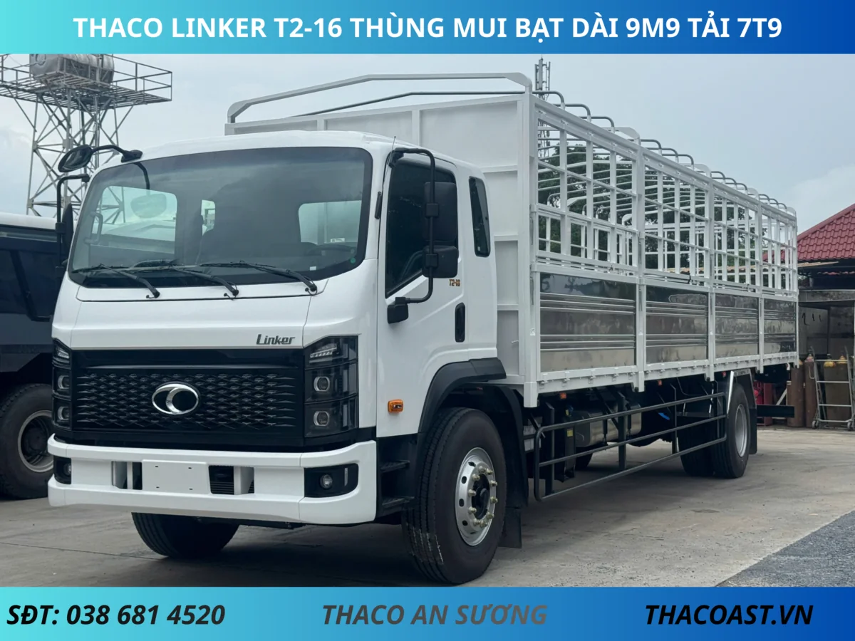 THACO LINKER T2-16 THÙNG MUI BẠT DÀI 9M9 THACO LINKER T2-16 THÙNG MUI BẠT DÀI 9M9