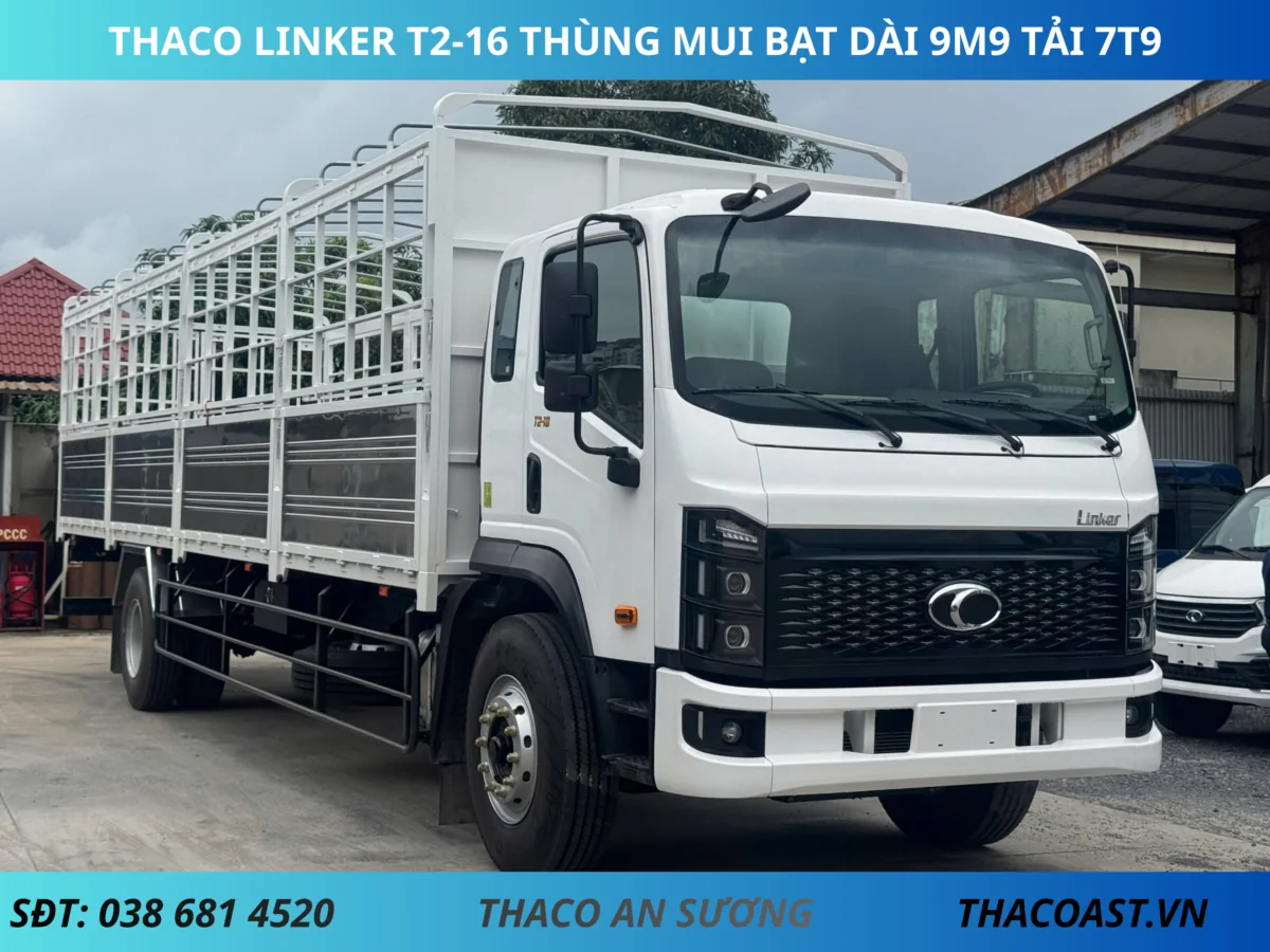 THACO LINKER T2-16 THÙNG MUI BẠT DÀI 9M9 (3) THACO LINKER T2-16 THÙNG MUI BẠT DÀI 9M9