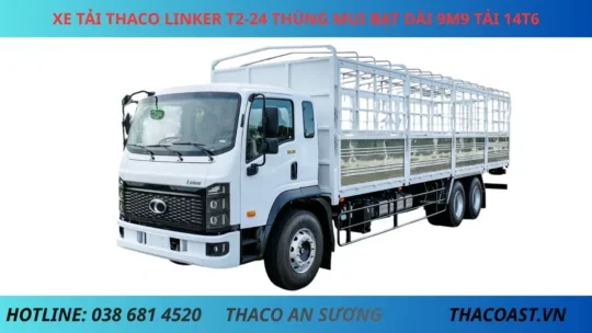 THACO LINKER T2-24 MUI BẠT XE TẢI THACO LINKER T2-24 THÙNG MUI BẠT DÀI 9M9 TẢI 14T6