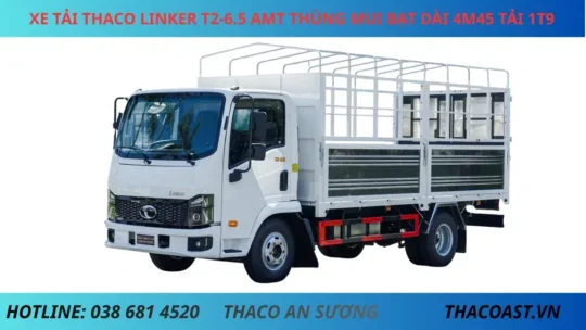 THACO LINKER T2-6.5 AMT MUI BẠT XE TẢI THACO LINKER MUI BẠT HỘP SỐ BÁN TỰ ĐỘNG THÙNG DÀI 4M45 TẢI 1990KG