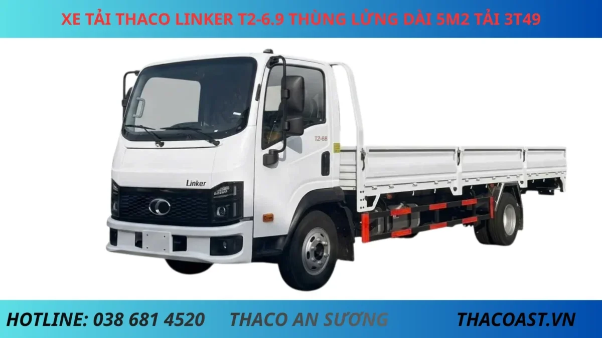 THACO LINKER T2-6.9 THÙNG LỬNG Xe tải Thaco Linker T2-6.9 thùng lửng dài 6m3 tải 1t7/3t49
