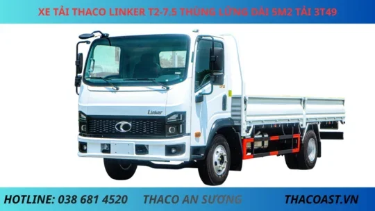 THACO LINKER T2-7.5 THÙNG LỬNG XE TẢI THACO LINKER T2-7.5 THÙNG LỬNG DÀI 5M2 TẢI 3T49
