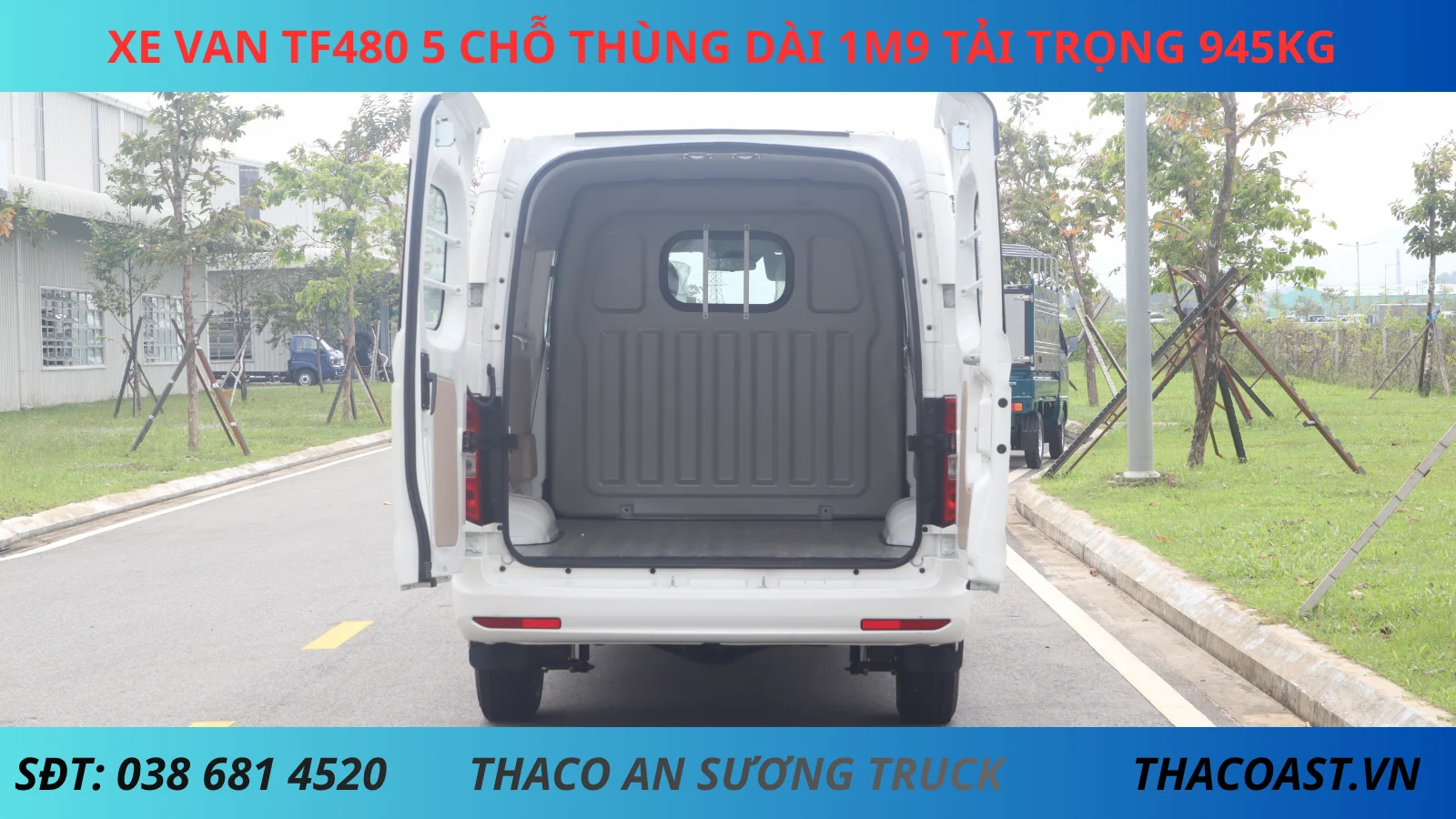 XE VAN TF480 5 CHỖ SỐ TỰ ĐỘNG THÙNG DÀI 1M9 TẢI TRỌNG 945KG