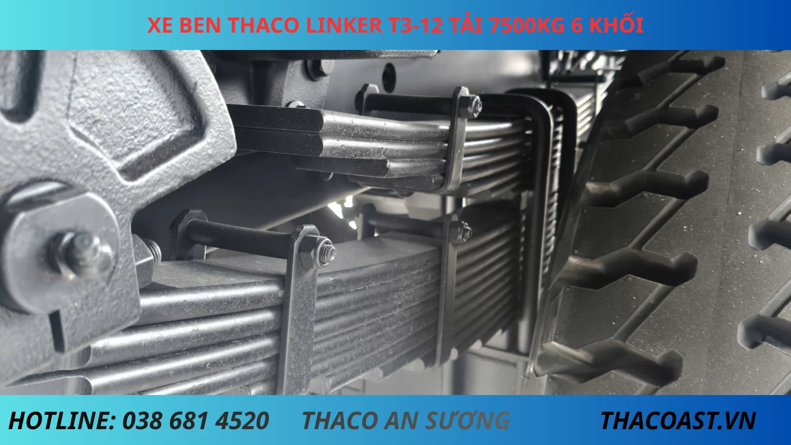 TREO SAU XE BEN THACO LINKER T3-12 TẢI TRỌNG 7.5 TẤN THỂ TÍCH THÙNG 6 KHỐI