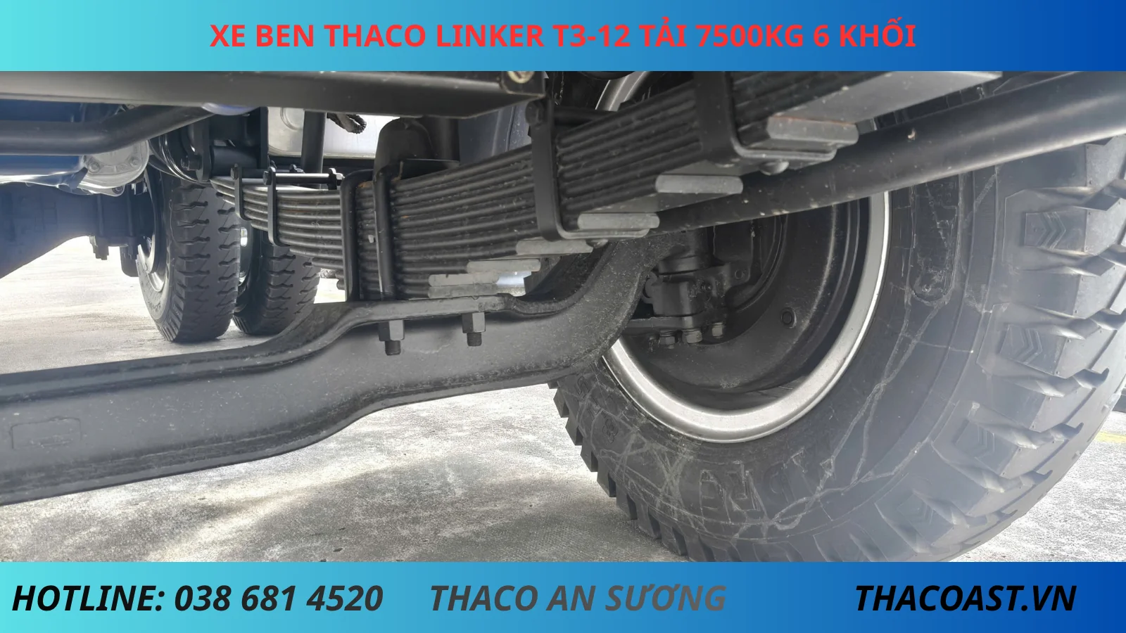 TREO TRƯỚC XE BEN THACO LINKER T3-12 TẢI TRỌNG 7.5 TẤN THỂ TÍCH THÙNG 6 KHỐI