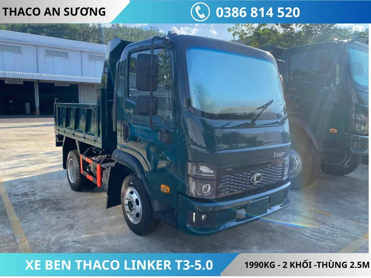 XE BEN THACO LINKER T3-5.0 TẢI TRỌNG 1990KG THỂ TÍCH THÙNG 2 KHỐI