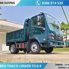 XE BEN THACO LINKER T3-6.5 (4) XE BEN THACO LINKER T3-6.5 TẢI TRỌNG 3490KG THỂ TÍCH THÙNG 2.9 KHỐI