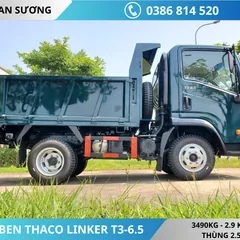 XE BEN THACO LINKER T3-6.5 (5) XE BEN THACO LINKER T3-6.5 TẢI TRỌNG 3490KG THỂ TÍCH THÙNG 2.9 KHỐI