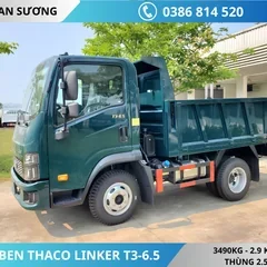 XE BEN THACO LINKER T3-6.5 (9) XE BEN THACO LINKER T3-6.5 TẢI TRỌNG 3490KG THỂ TÍCH THÙNG 2.9 KHỐI