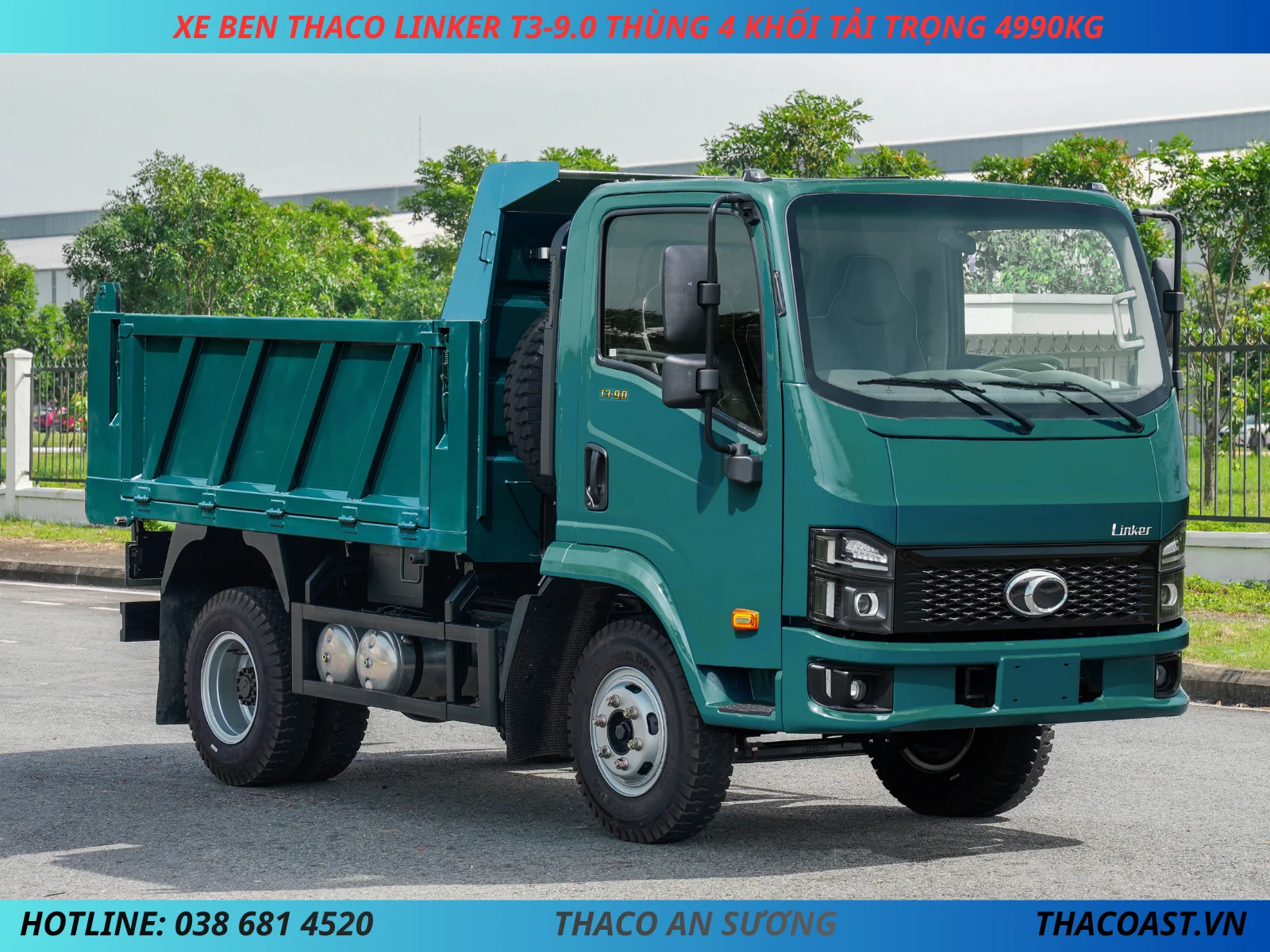 XE BEN THACO LINKER T3-9.0 MÀU XANH RÊU
