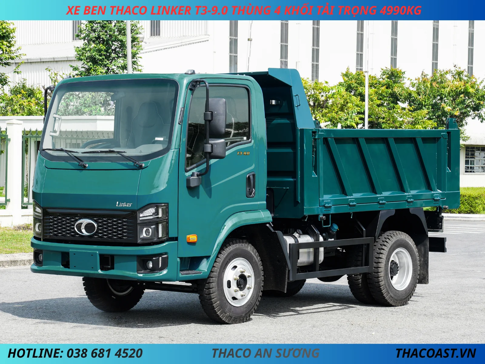 XE BEN THACO LINKER T3-9.0 TẢI TRỌNG 4990KG THỂ TÍCH THÙNG 4 KHỐI