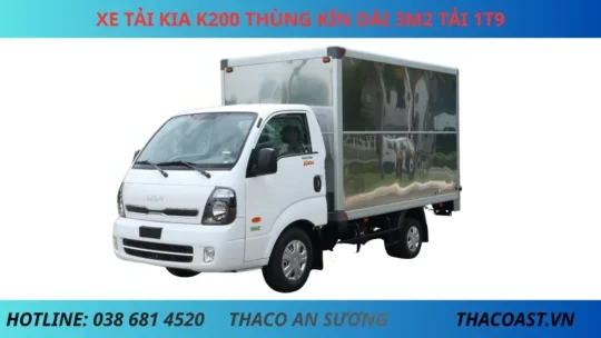 XE TẢI KIA K200 THÙNG KÍN DÀI 3M2 TẢI 1T9 XE TẢI KIA K200 THÙNG KÍN DÀI 3M2 TẢI 1T9