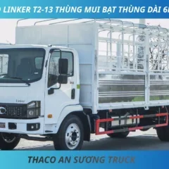 XE TẢI MUI BẠT 7 TẤN 5 THACO LINKER T2-13 XE TẢI THACO LINKER T2-13 THÙNG MUI BẠT DÀI 6M9 TẢI 7T5