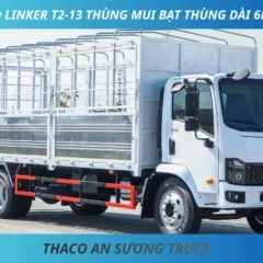 XE TẢI MUI BẠT TẢI 7 TẤN 5 THACO LINKER T2-13 XE TẢI THACO LINKER T2-13 THÙNG MUI BẠT DÀI 6M9 TẢI 7T5