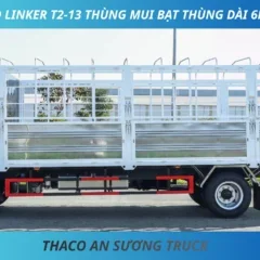 XE TẢI MUI BẠT THÙNG DÀI 6M9 XE TẢI THACO LINKER T2-13 THÙNG MUI BẠT DÀI 6M9 TẢI 7T5